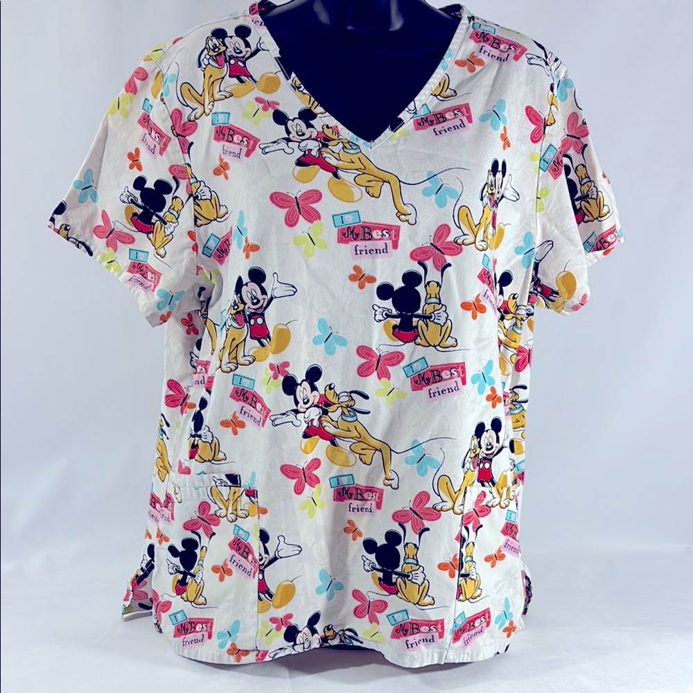 Disney Scrubs Top With Pockets